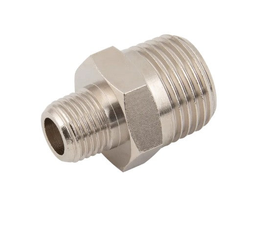 Nickel Plated Brass Male X Male Reducing Nipple BSPT