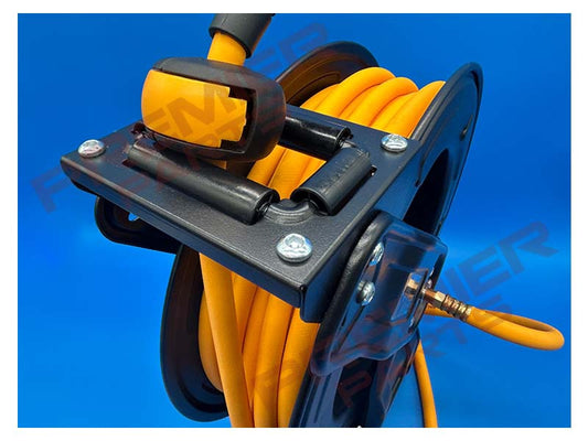 Steel Hose Reel c/w 20 mtrs of Yellow Ultraflex 3/8" ID Hose 1/4 Ends