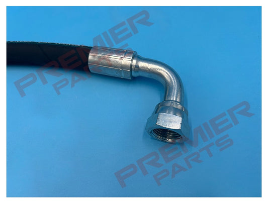 1/2" BSP 1 x 90 1 x Straight Female x 23.1mm OD x 1/2" ID Hydraulic Hose Assembly.