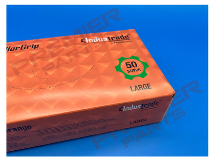 Orange Diamond Grip Nitrile Gloves (50s) M,  L, XL