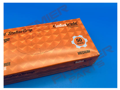 Orange Diamond Grip Nitrile Gloves (50s) M,  L, XL