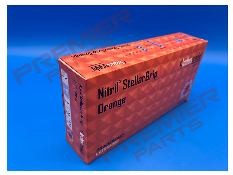 Orange Diamond Grip Nitrile Gloves (50s) M,  L, XL