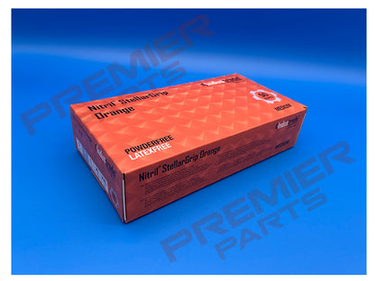 Orange Diamond Grip Nitrile Gloves (50s) M,  L, XL
