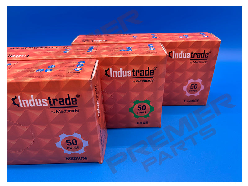 Orange Diamond Grip Nitrile Gloves (50s) M,  L, XL