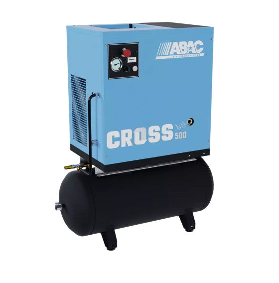 ABAC 4kW 100L Receiver Mounted Variable Speed Screw Compressor CROSS 500