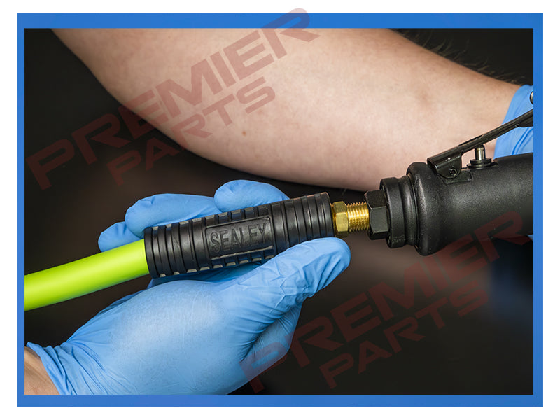 AHHC10G SEALEY High-Visibility Hybrid Air Hose with 1/4"BSP Unions 10m x 8mm