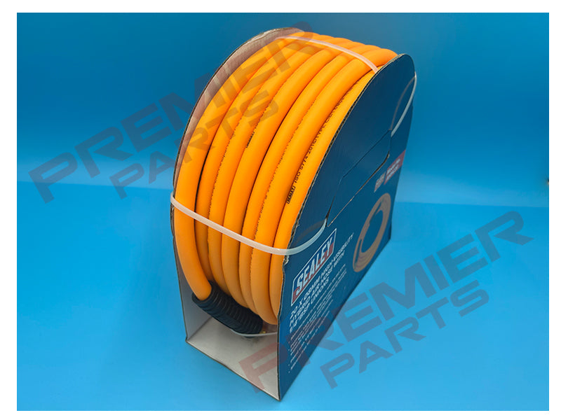 AHHC20 SEALEY High-Visibility Hybrid Air Hose with 1/4"BSP Unions 20m x 8mm