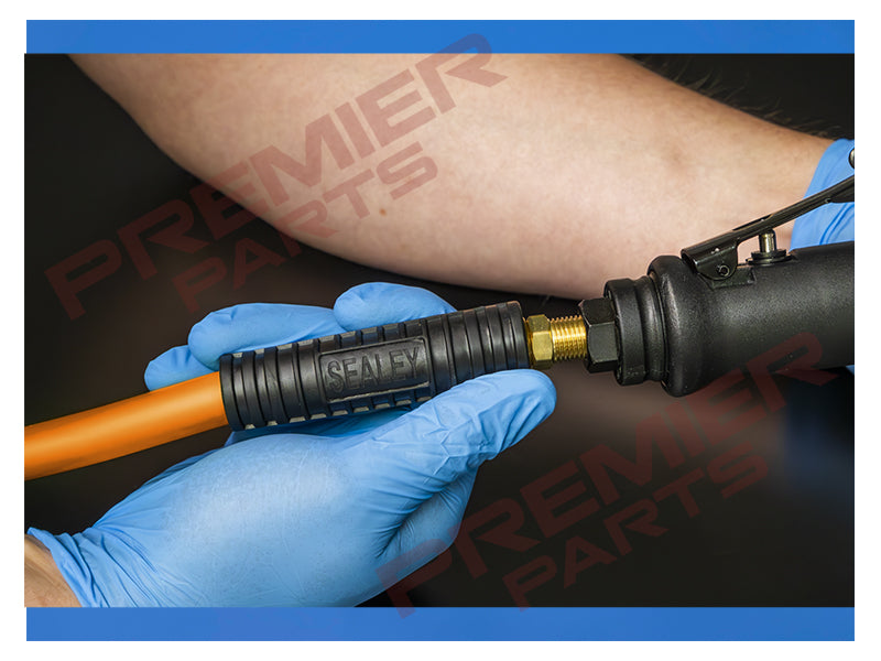 AHHC20 SEALEY High-Visibility Hybrid Air Hose with 1/4"BSP Unions 20m x 8mm