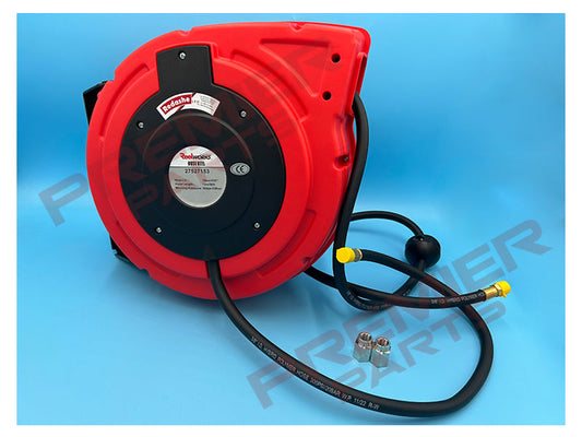 WATER & COMPRESSED AIR HYBRID HOSE  REEL 15M X 3/8" + 1/4" ADAPTORS