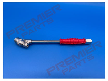 CO3B03 PCL Twin Clip-On Tyre Valve Connector, Female Thread Rp 1/4, Closed End (RED)
