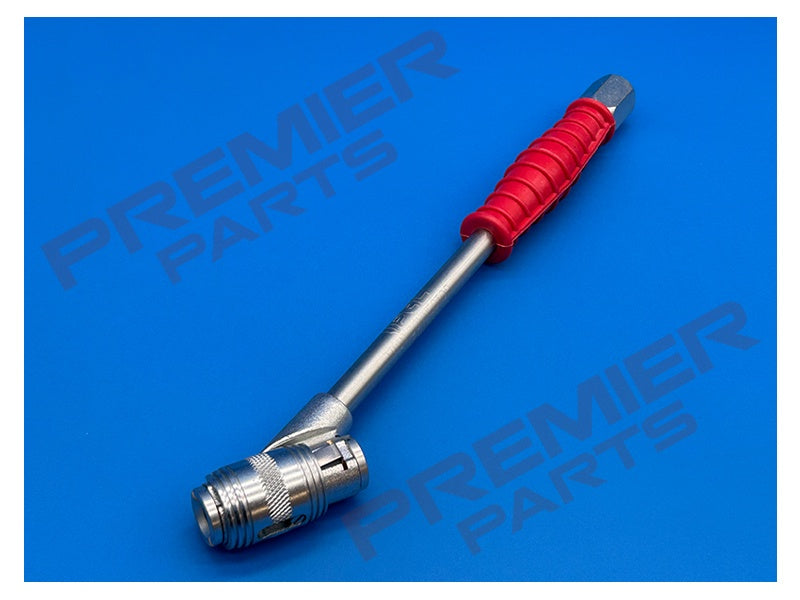 CO3B03 PCL Twin Clip-On Tyre Valve Connector, Female Thread Rp 1/4, Closed End (RED)