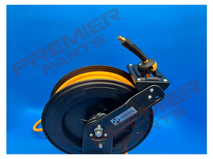 Steel Hose Reel c/w 20 mtrs of Yellow Ultraflex 3/8" ID Hose 1/4 Ends