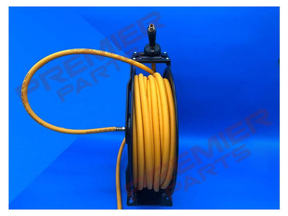 Steel Hose Reel c/w 20 mtrs of Yellow Ultraflex 3/8" ID Hose 1/4 Ends