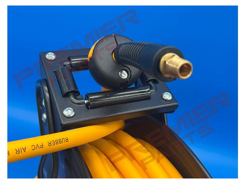 Steel Hose Reel c/w 20 mtrs of Yellow Ultraflex 3/8" ID Hose 1/4 Ends