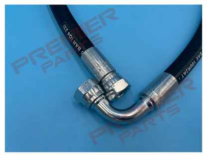 1/2" BSP 1 x 90 1 x Straight  Female x 23.1mm OD x 1/2" ID Hydraulic Hose Assembly.