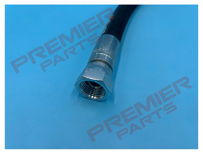 1/2" BSP 1 x 90 1 x Straight  Female x 23.1mm OD x 1/2" ID Hydraulic Hose Assembly.