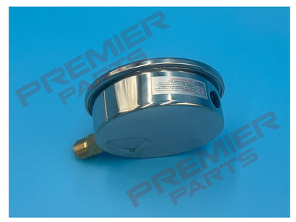 Heavy duty stainless steel glycerine filled pressure gauge 0-16 bar 100mm 3/8 bottom entry