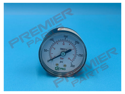 PRESSURE GAUGE 50MM 1/4 BACK 0-20BAR