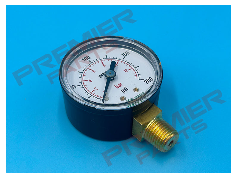 PRESSURE GAUGE 50MM 1/4 BOTTOM 0-12BAR
