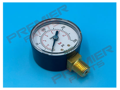PRESSURE GAUGE 50MM 1/4 BOTTOM 0-12BAR