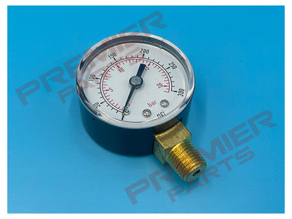 PRESSURE GAUGE 50MM 1/4 BOTTOM 0-20BAR