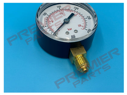 PRESSURE GAUGE 63MM 1/4 BOTTOM 0-20BAR