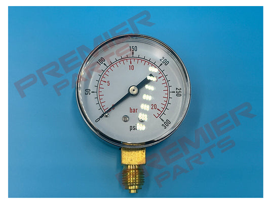 PRESSURE GAUGE 63MM 1/4 BOTTOM 0-20BAR