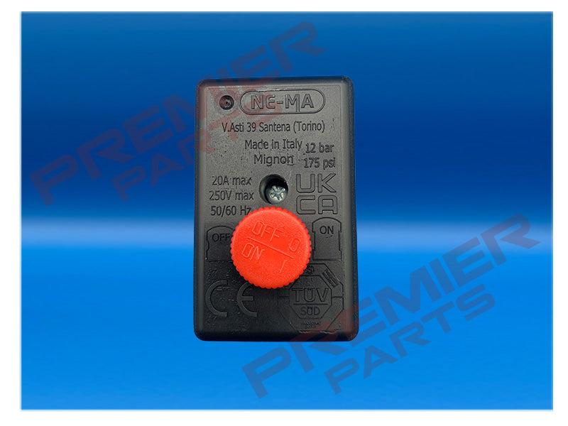 Pressure Switch (Ports 3/8 x1, 1/4 x3) 20amp 1Phase