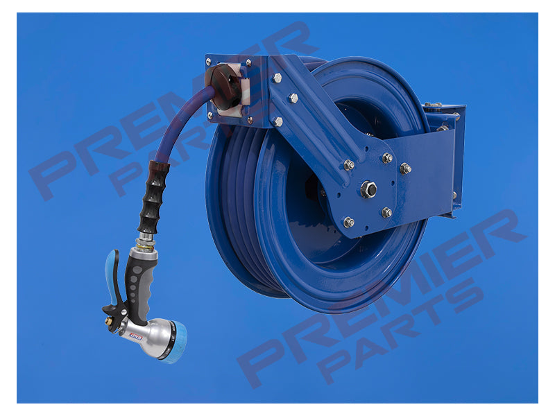 Heavy-Duty Retractable Water Hose Reel 15m 13mm ID Rubber Hose