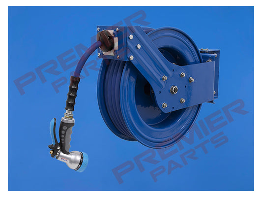 Heavy-Duty Retractable Water Hose Reel 15m 13mm ID Rubber Hose